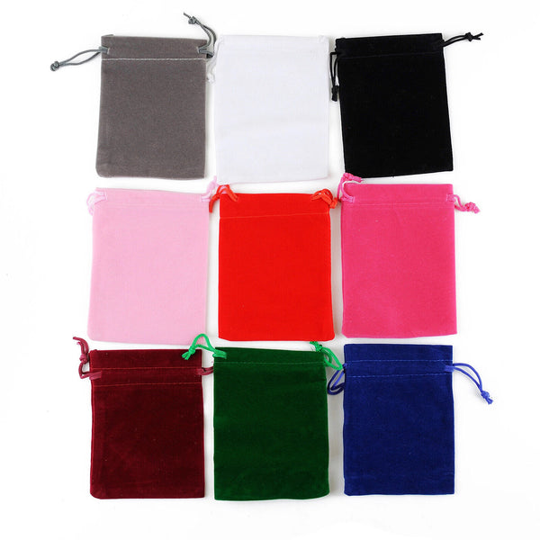 UP 100X Velvet Pouch Drawstring Bags Wedding Favour Gift Party Jewellery Packing