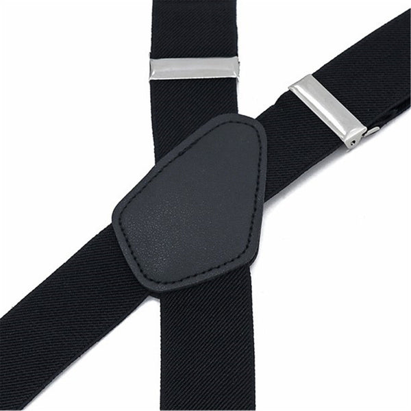 Extra Wide Men's Adjustable Elastic Suspenders Clip On Braces Trouser