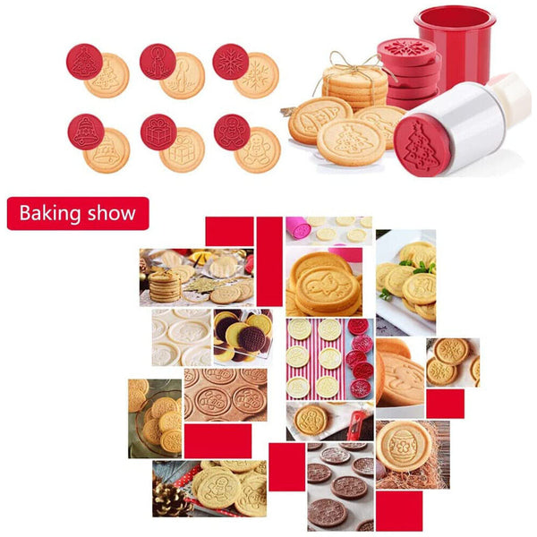 6Pcs/Set Tools Biscuit Mould With 6 Patterns Cutter Mold Cookie Stamp Christmas