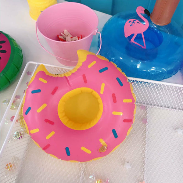 10X Inflatable Doughnut Drink Holder Floating Cup Holders Pool Can Holder Party