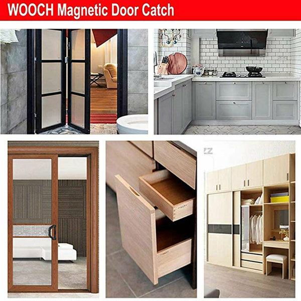 12 set Magnetic Door Catch Closer Cabinet Latch Cupboard Ultra Thin Magnet Catch