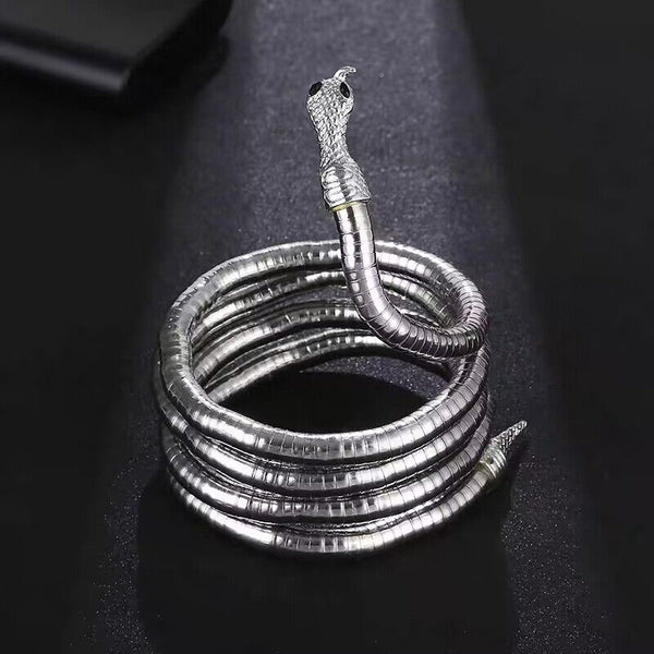Adjustable Punk Snake Choker Necklace & Flexible Wrap Bracelet Collar Setllar AU