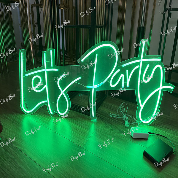 90cm Let's Party RGB LED Neon Lights Colour Changing Sign Board Wedding Event De