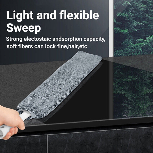 Retractable Gap Dust Cleaning Artifact Long Handle Duster with Microfibre Cloth