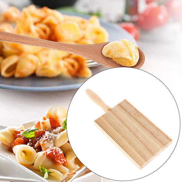 Gnocchi Board Pasta Maker Tray Home Made Rubberwood Italian Potato Dumpling Tool