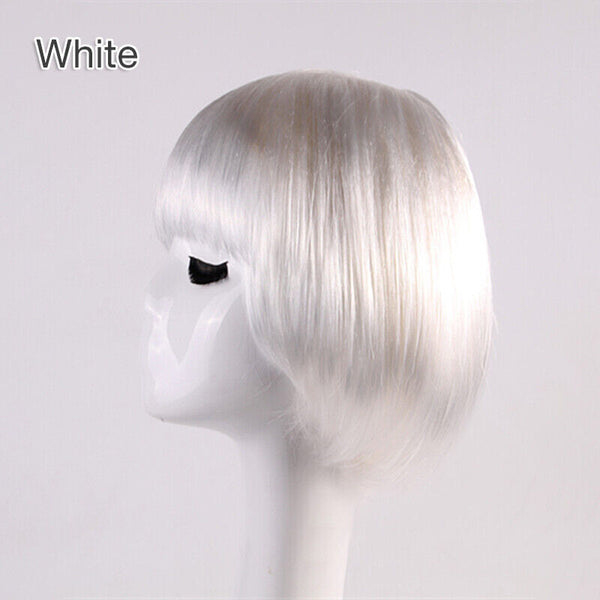 Womens Short Straight BOB Sleek Hair with bang Synthetic Cosplay Wig Wigs Party