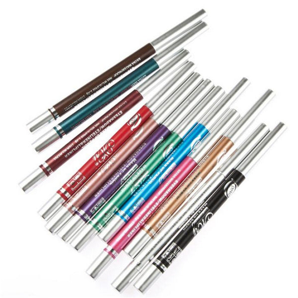 2Sets 24PCS Eyeliner Pencil 12 Color Cosmetic Makeup Pen Set Eye Shadow Glitter