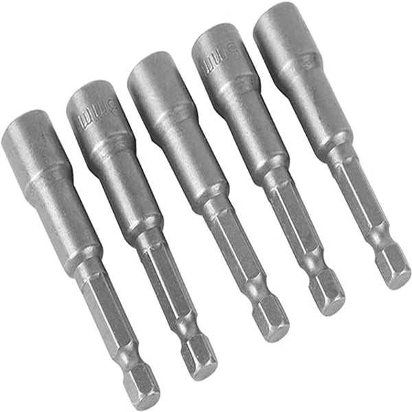 5PCS 8mm Magnetic Tech Screw Driver Tek Bit Drill Nut Setter Roofing Cladding AU