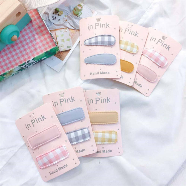 10X Snap Clips Baby Girl Toddler Linen Small Bow Fringe Hair Clip Accessory New
