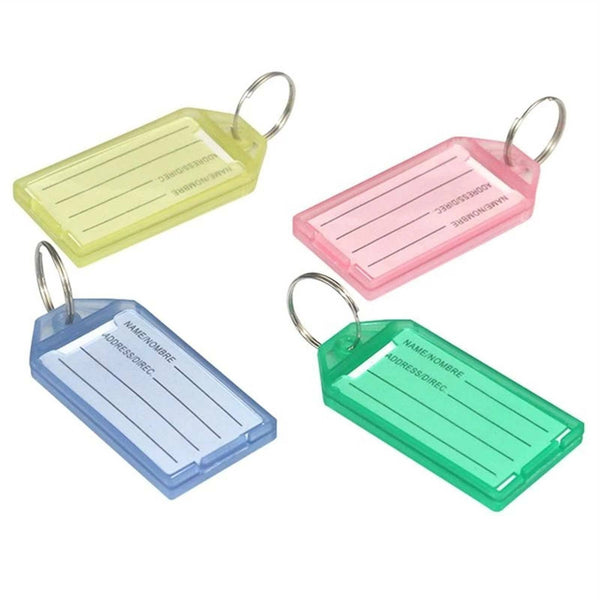 8X Key Tags With Holder Rack Keys Rings Hook Storage Label Wall Mount Organiser