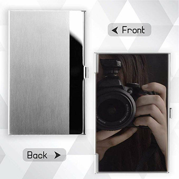 1/4X Stainless Steel Business Card Holder ID Name Credit Case Cover Metal Silver