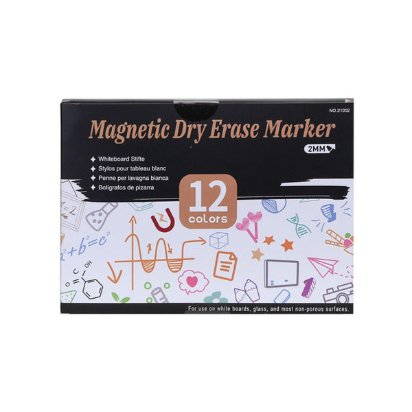 Magnetic Dry Erase Markers Pen Whiteboard Fine Tip for Fridge Boards 12 Colors