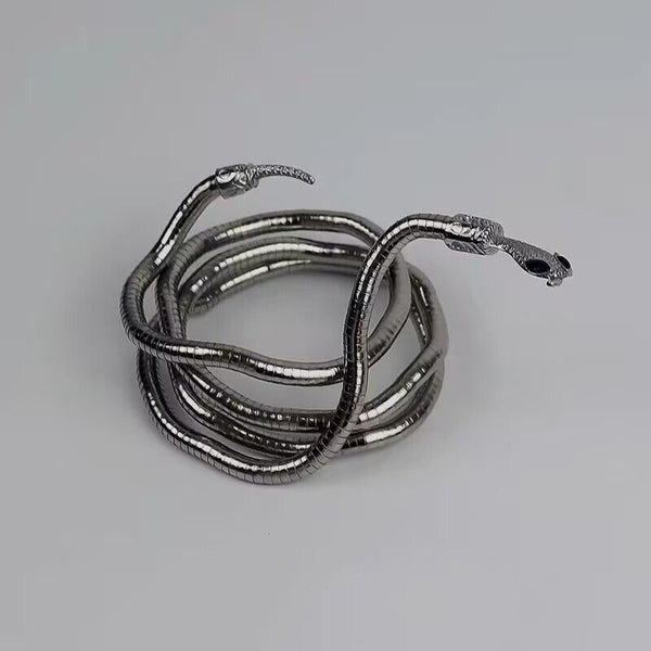 Adjustable Punk Snake Choker Necklace & Flexible Wrap Bracelet Collar Setllar AU