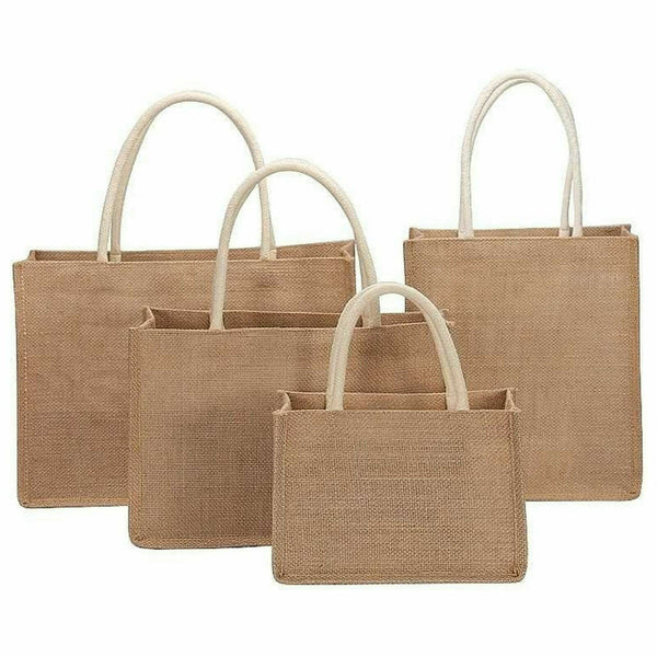 Burlap Tote Bags Blank Jute Beach Shopping Handbag Gift Bags with Handle AU SELL