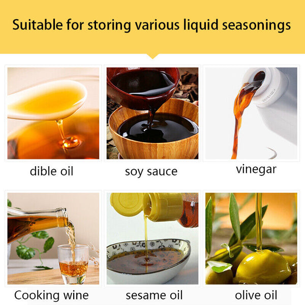 300/500ml Oil Dispenser Stainless Steel Olive Vinegar Kitchen Tool Glass Bottle