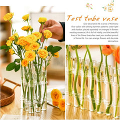 Test Tube Vases – 8pc Hanging Glass Bud Vase Flower Rack Set