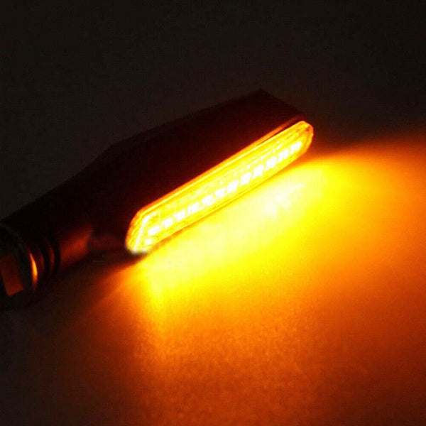 4X Motorcycle Indicators LED Turn Signal Flowing Water Light Amber Blinker Lamp - Lets Party
