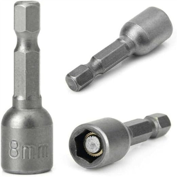 5PCS 8mm Magnetic Tech Screw Driver Tek Bit Drill Nut Setter Roofing Cladding AU
