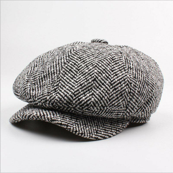 Mens 8 Panels Newsboy Flat Cap Peaky Blinders Baker Boy Golf Driving Beret Hat