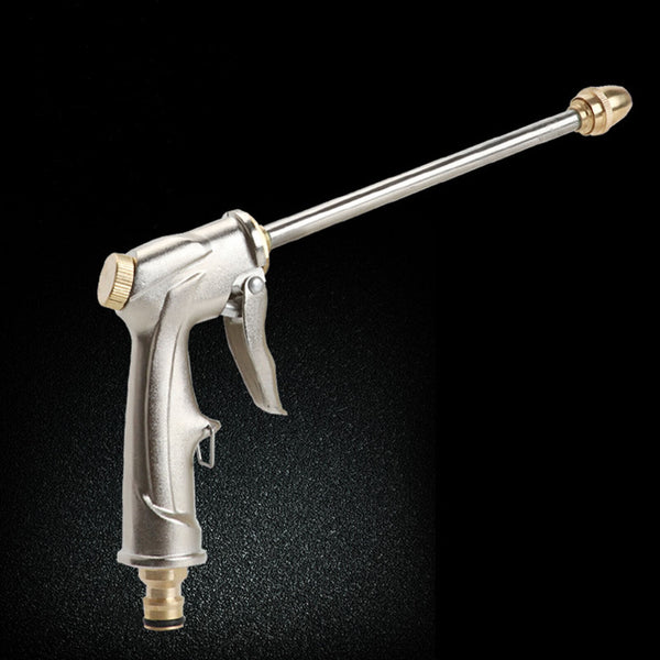 High Pressure Water Spray Gun Brass Nozzle Garden Hose Pipe Lawn Car Wash Long