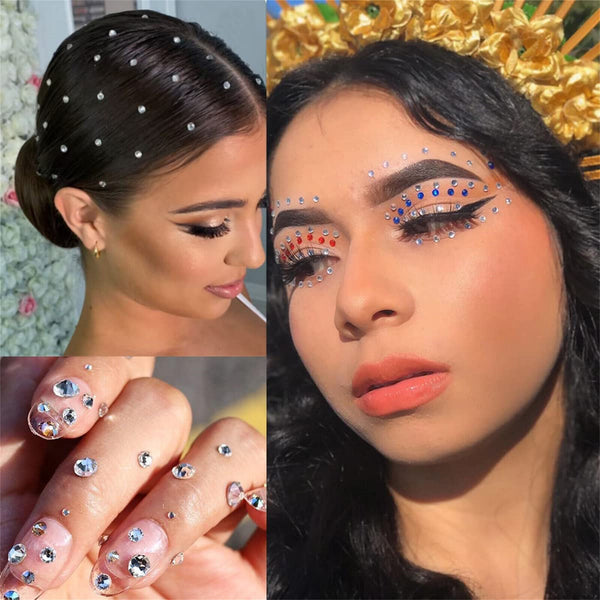 6PCS Face Gems Tattoo Eye Jewels Body Crystal Make Up Sticker Diamond Pearls