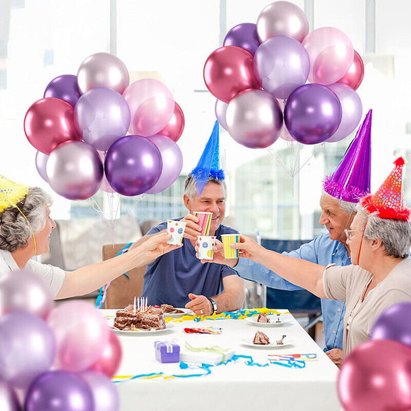 20pcs 12inch/30cm Metallic Birthday Balloons Chrome Metal Balloons Party Wedding