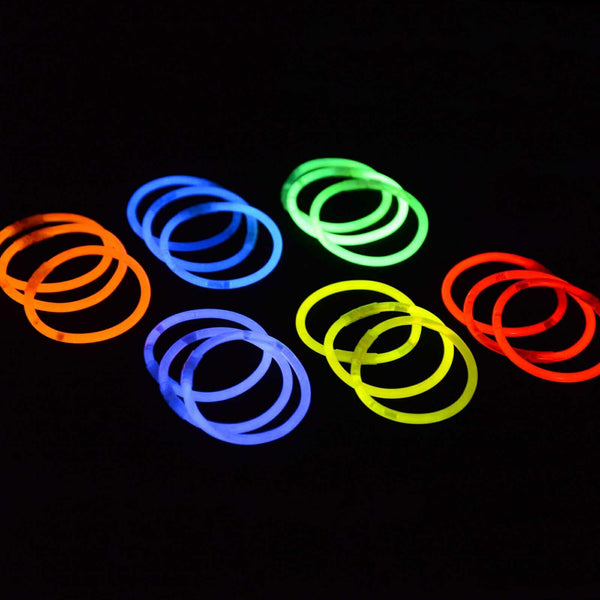 Mixed Single Colour Glow Sticks Bracelets Party Glowsticks Glow In Dark  - Lets Party