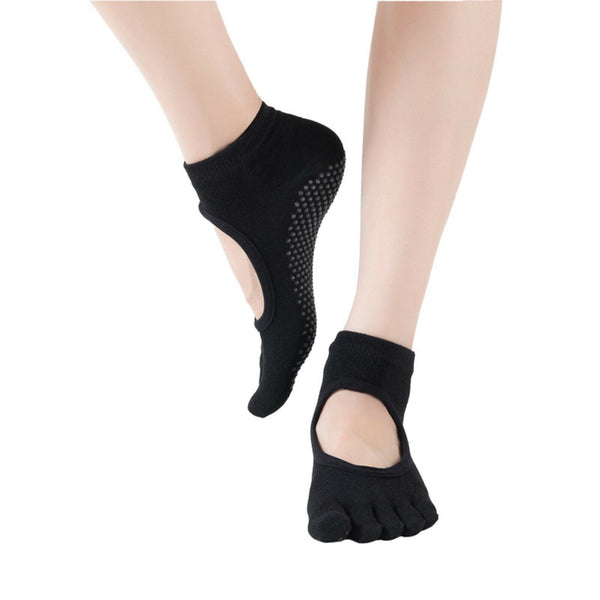 Yoga Socks Dance Ballet Pilates Toeless Non Slip Grip Cotton Socks Women Fitness