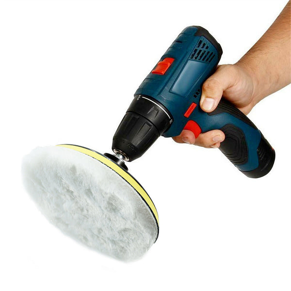 125mm Wool Polishing Pad 5'' Sheepskin Buffing Pads Hook and Loop Back Cutting A