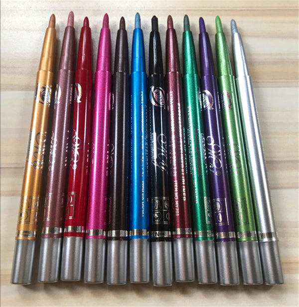 2Sets 24PCS Eyeliner Pencil 12 Color Cosmetic Makeup Pen Set Eye Shadow Glitter