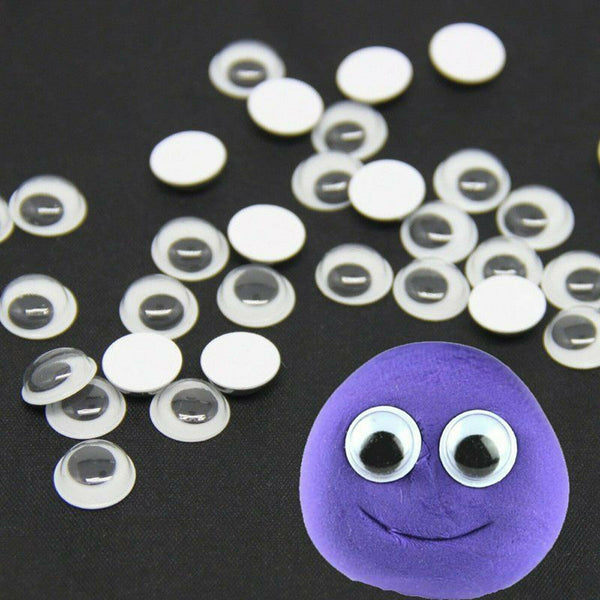 700x Google Googly Eyes Joggle Moveable Black Eye Wiggly Craft Stick On Adhesive - Lets Party