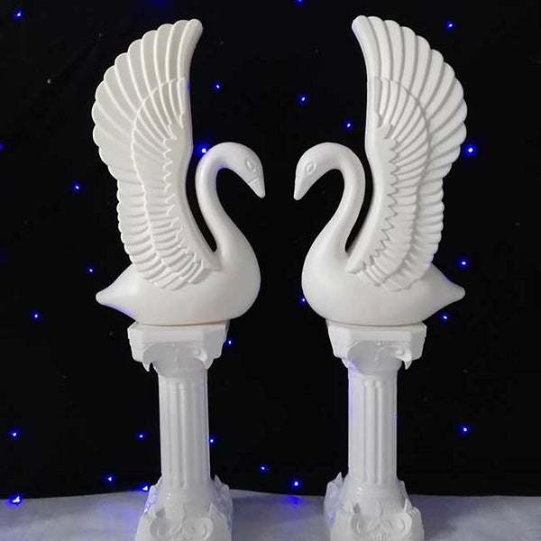 2X 88CM Roman Pillar Column Stand WITH+2X Swan Column Wedding Props Venue Decor