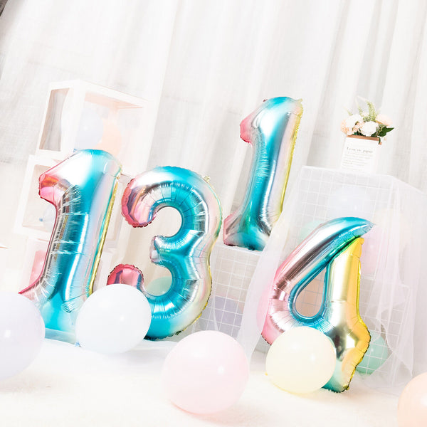 81cm 32'' Jumbo Iridescent Number Foil Balloon Birthday Party Decoration Wedding