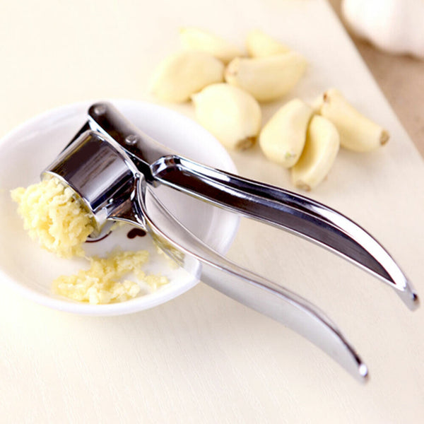 Garlic Press Crusher Stainless Steel Tool Kitchen Squeezer Masher Mincer 2PCS