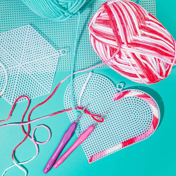 18Pcs/Set Crochet Hook Soft Grip Handles Multi-Colour Aluminum Knitting Needles