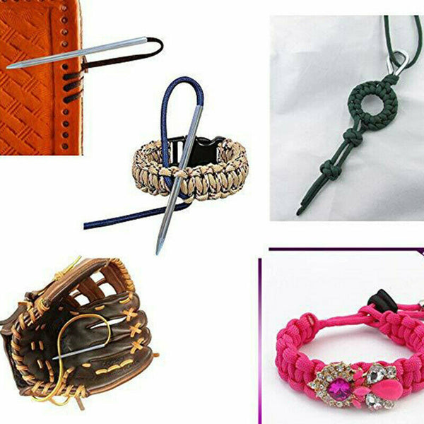 6 pcs Stainless Steel Paracord Bracelet Fid Lacing Stitching Needles Tool Set AU