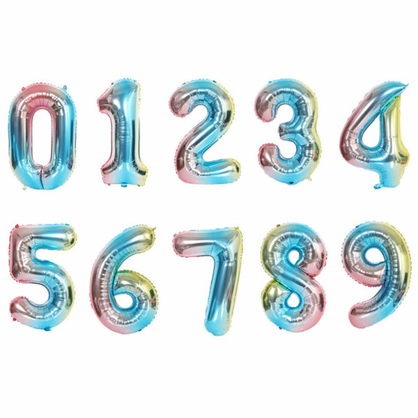 81cm 32'' Jumbo Iridescent Number Foil Balloon Birthday Party Decoration Wedding