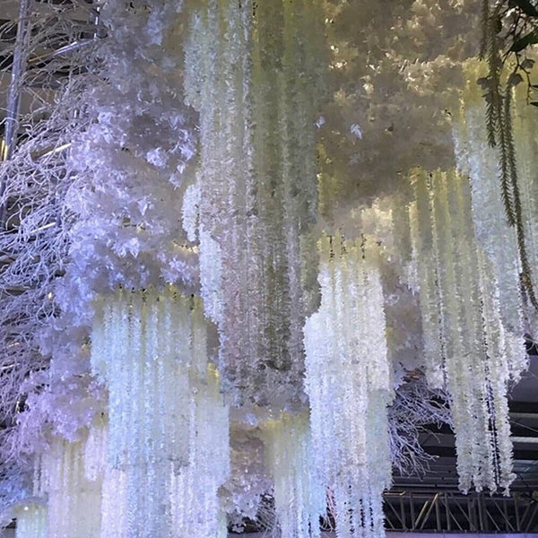 10-50X 2M Artificial Wisteria Flower String Vine Garland Ceiling Flowers Wedding