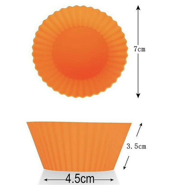 40 To 60x Round Cup Cake Silicone Baking Mould Cupcake Case DIY Bake Mold Muffin