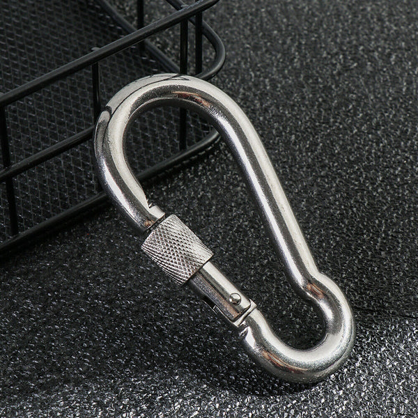 UP 10X 80mmx8mm Carabiner Snap Hook Clip Keyring Camping Climbing Lock Key Ring