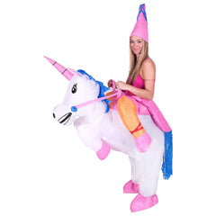 Inflatable Unicorn Costume – Adult Ride-On Blow-Up Fancy Dress Suit