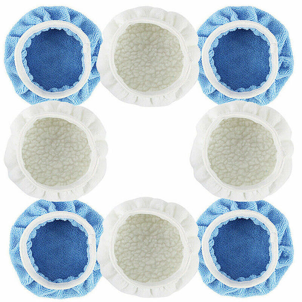 8/16PCS 6" Polishing Bonnet Buffer Pads Soft White Wool For Car Polisher 150mm