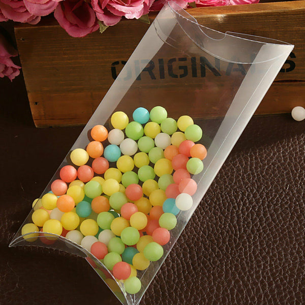 UP TO 50x Candy Boxes Pillow Style Clear PVC Sweet Wedding Party Favor Gifts Box