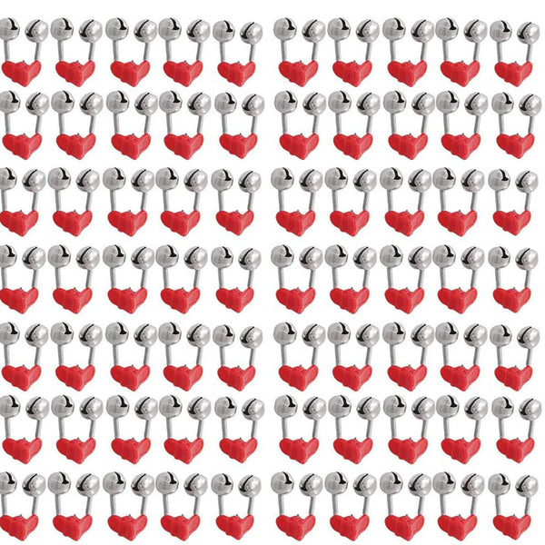 20PCS Red Hot Plastic Clip Double Rod Bite Alarm Fishing Biteoutdoor Bell Rings