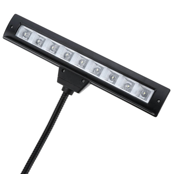 9 LED Flexible Clip-on Music Stand Reading Light Bed Table Desk Lamp Black