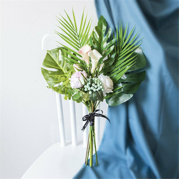 20x Artificial Tropical Hawaiian Palm Monstera Leaves Party Fake Luau Decoration