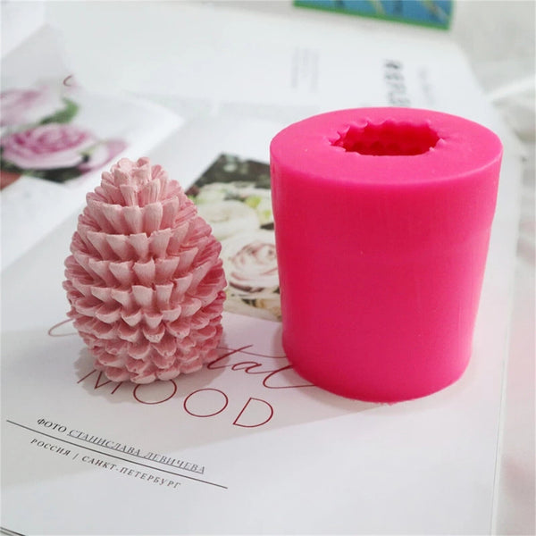 3D Christmas Pine Cone Silicone Candle Molds Beeswax Candle Making Moulds DIY AU