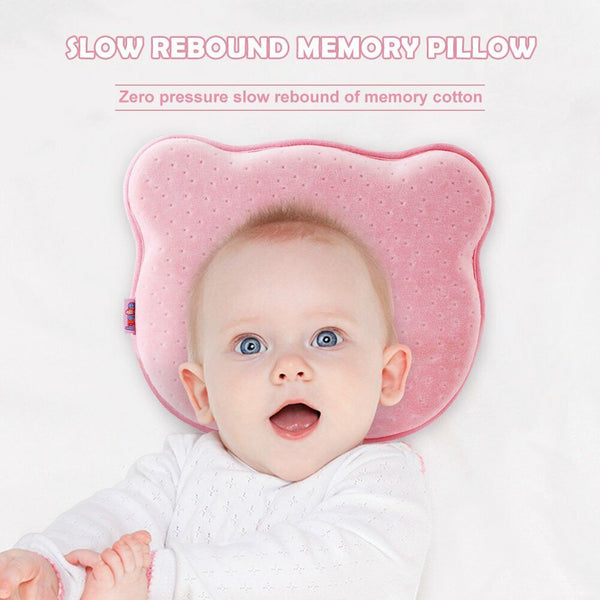 Baby Infant Newborn Memory Foam Pillow Prevent Flat Head Protect Neck Anti Roll