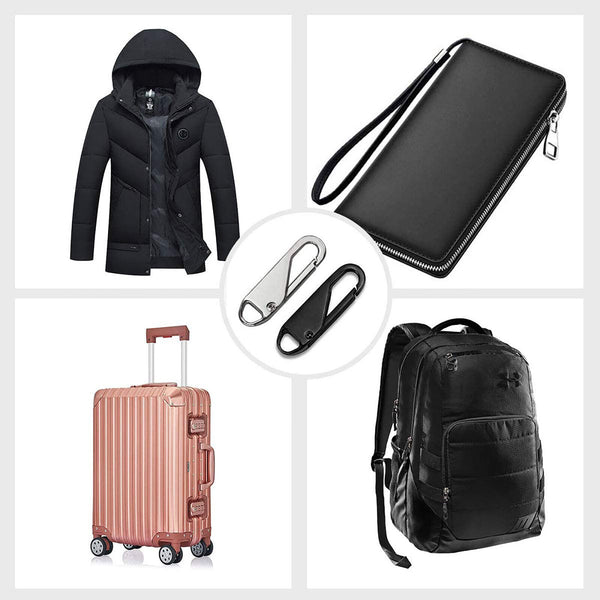 16x Zipper Pull Tab Replacement Metal Zip Head Slider Puller Handle Bottom Stop