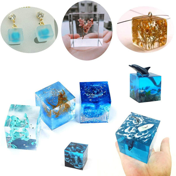 Square Cube Resin Casting Mold Silicone Dried Flower Specimen Making Epoxy Mould